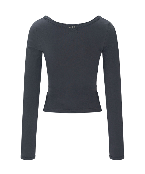 Tia Long Sleeve Top (Charcoal)