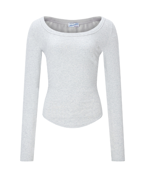 25FW New MOMO Shirring Top (White Melange)