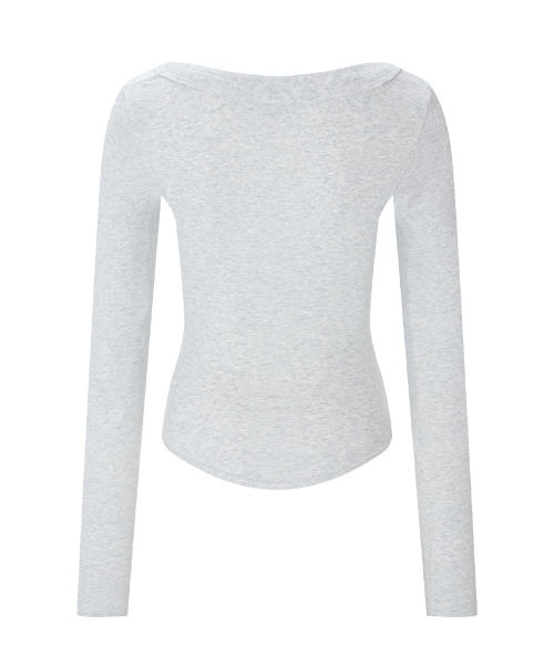 25FW New MOMO Shirring Top (White Melange)