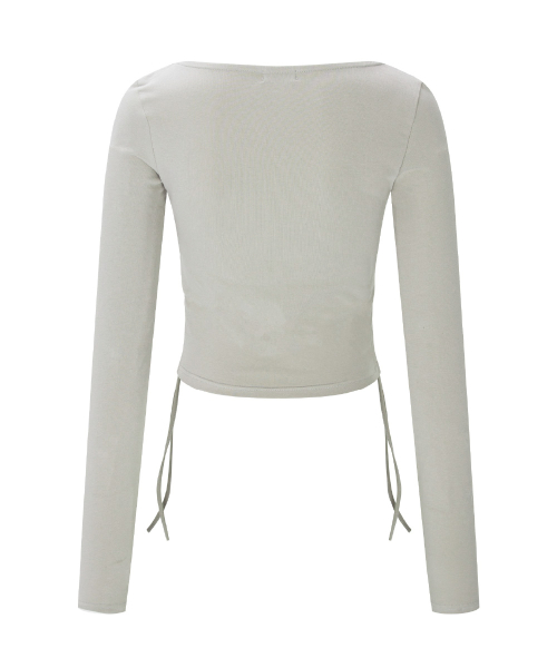 Mov Shirring Long Sleeve Top (Ash Grey)