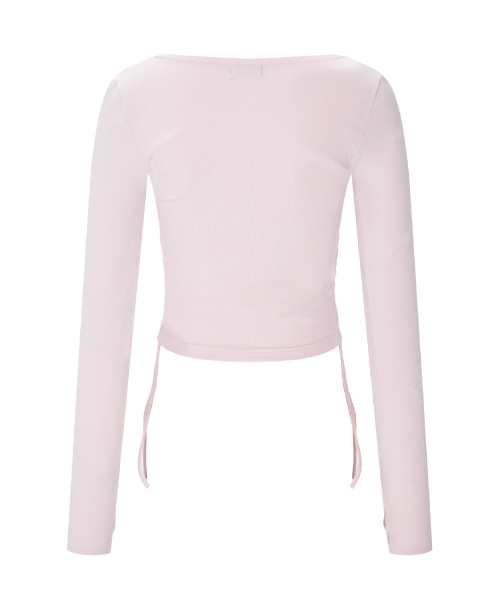 Mov Shirring Long Sleeve Top (Baby Pink)