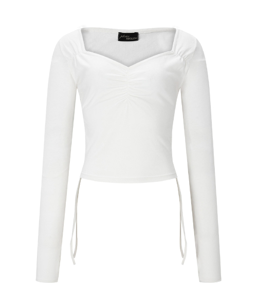 Mov Shirring Long Sleeve Top (Ivory)