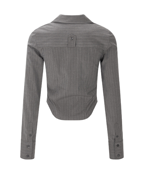 Kayla Shirring Shirt Top (Mocha)