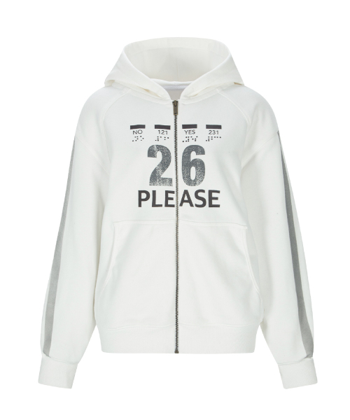 Tove Track Hoodie Zip Up (Ivory)
