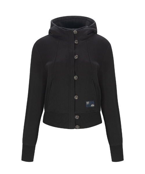 Bene Basic Button Hoodie (Black)