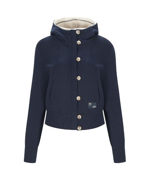 Bene Basic Button Hoodie (Navy)
