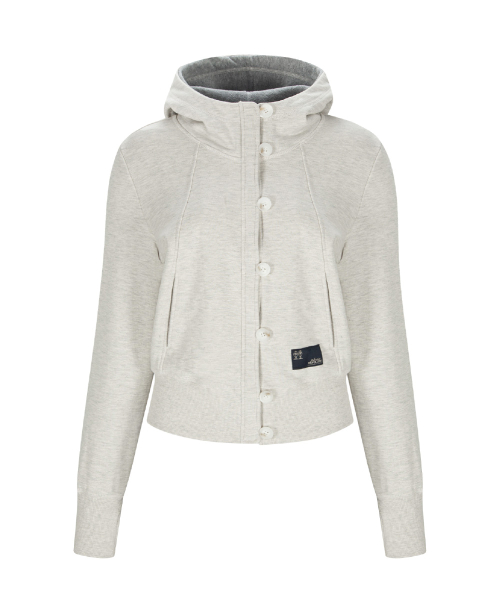 Bene Basic Button Hoodie (Oatmeal)