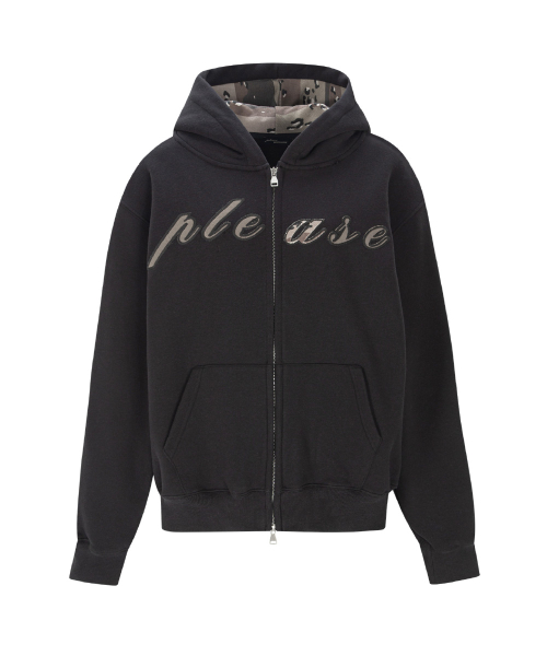 Bono patch Sweat Hoodie Zip Up (Cool Charcoal)