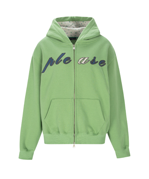 Bono patch Sweat Hoodie Zip Up (Green)
