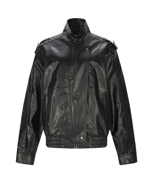 Gia Leather Bomber jacket (Black)