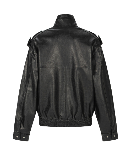 Gia Leather Bomber jacket (Black)