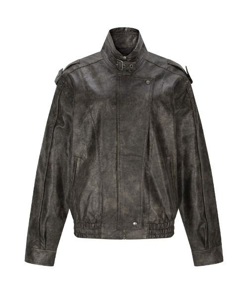 Gia Leather Bomber jacket (Washed Brown)