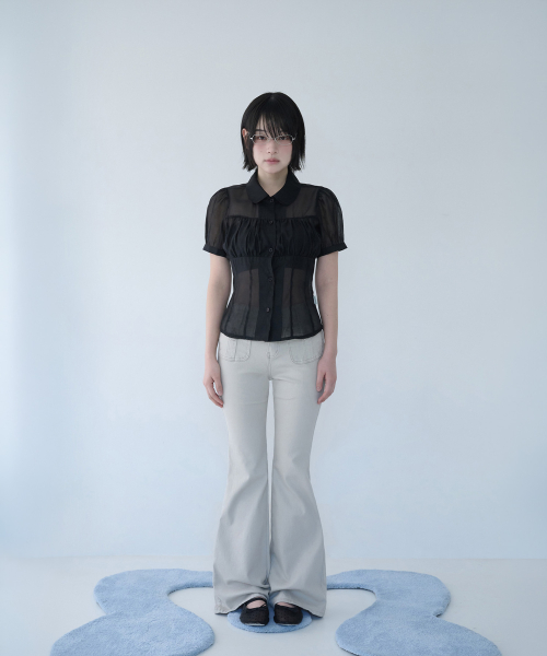 BUTTON POCKET BOOTCUT PT SAND RAW