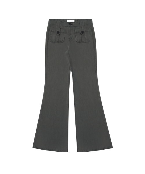 BUTTON POCKET BOOTCUT PT CHARCOAL