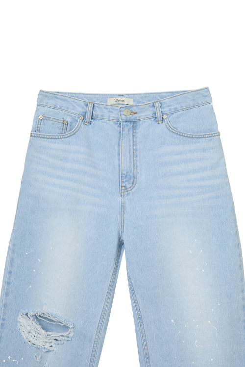 PAINTED LOGO POINT JEANS IN LIGHT BLUE