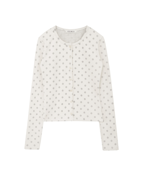 SOFT DOT JACQUARD CARDIGAN IVORY