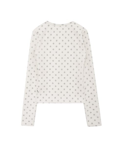 SOFT DOT JACQUARD CARDIGAN IVORY