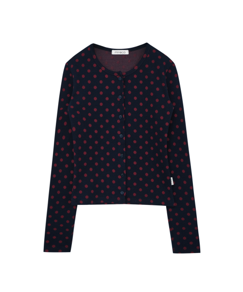SOFT DOT JACQUARD CARDIGAN NAVY