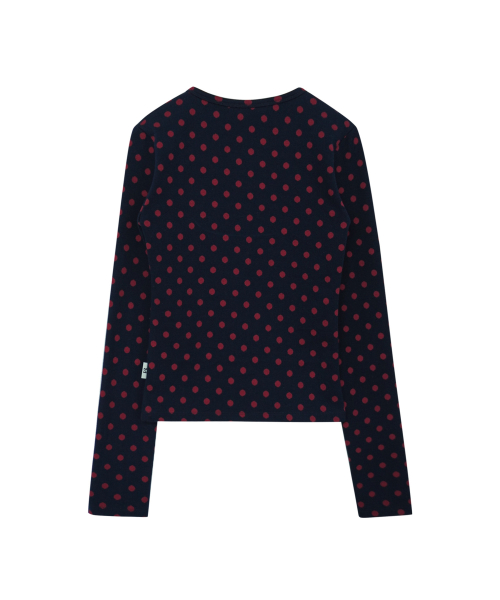SOFT DOT JACQUARD CARDIGAN NAVY