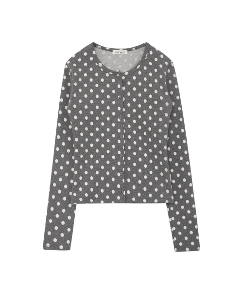 SOFT DOT JACQUARD CARDIGAN GREY