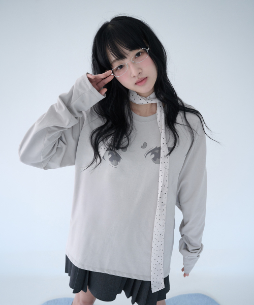 MIRE EYES RAGLAN T DUSTY GREY