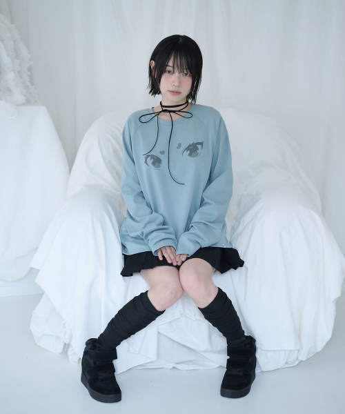 MIRE EYES RAGLAN T DUSTY BLUE