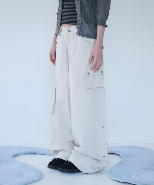 3-WAY MESH POCKET CARGO PT IVORY