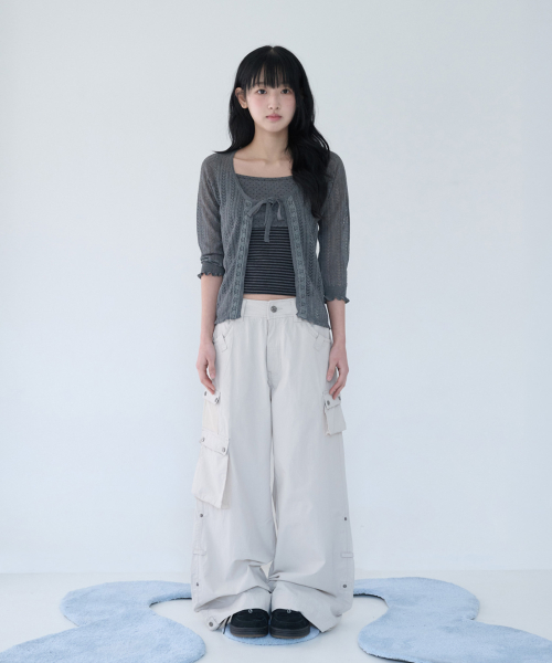 3-WAY MESH POCKET CARGO PT IVORY