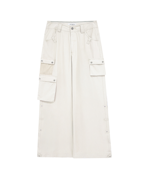 3-WAY MESH POCKET CARGO PT IVORY