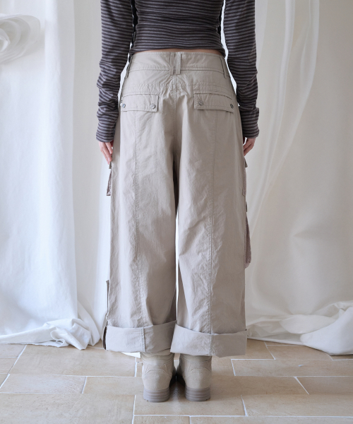 3-WAY MESH POCKET CARGO PT BEIGE