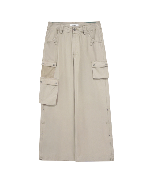 3-WAY MESH POCKET CARGO PT BEIGE