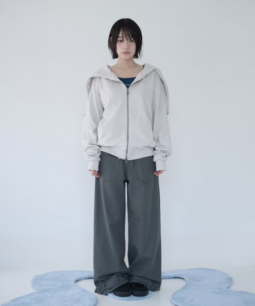 BELTED POCKET COTTON PT CHARCOAL