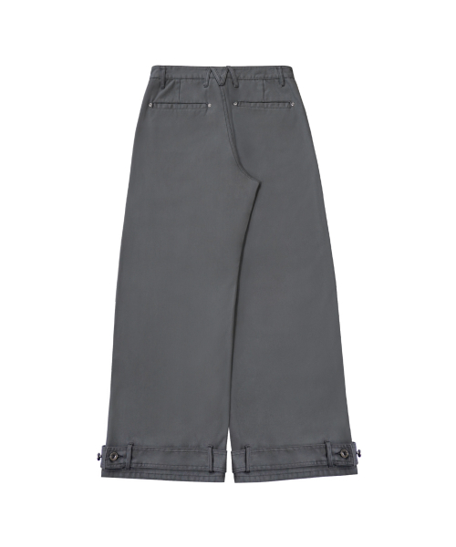 BELTED POCKET COTTON PT CHARCOAL