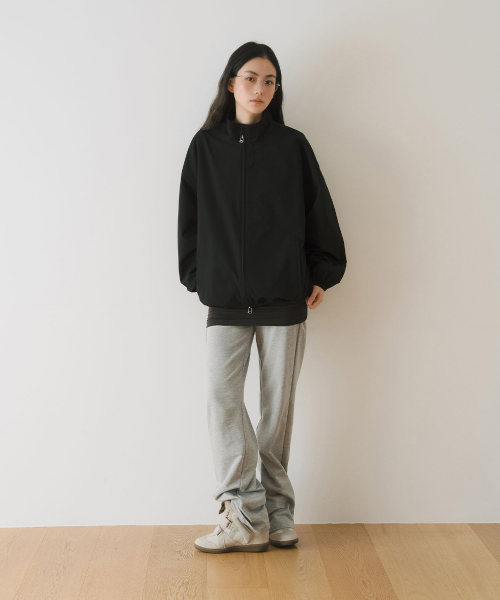 FRILL WIND JUMPER, BLACK