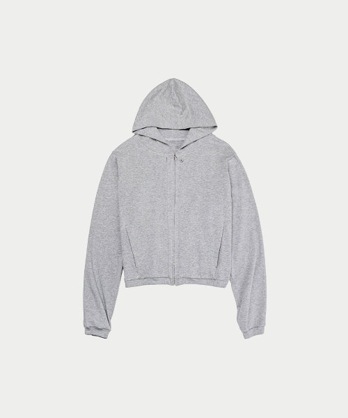 REGULAR JERSEY HOODIE ZIP-UP, GREY
