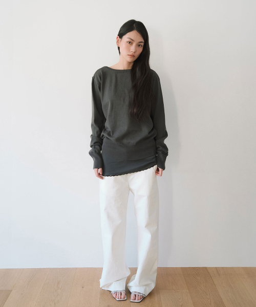 LOOSE STRING COTTON PANTS, IVORY