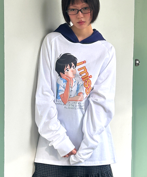 I MISS Raglan Hooded-T [White]