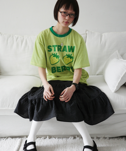 Striped STRBR T-shirt [Yellow]