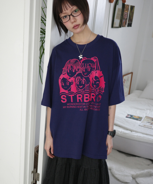 Strawberry EP3 Overfit T-shirt [Navy]