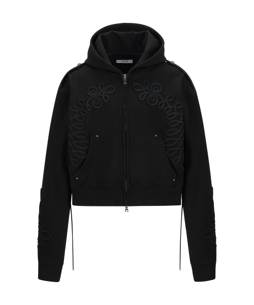 Baroque Loop Zip-Up Hoodie_[Black]
