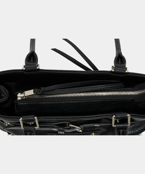 Belt Eyelet Strap Cross Mini Bag (Black)