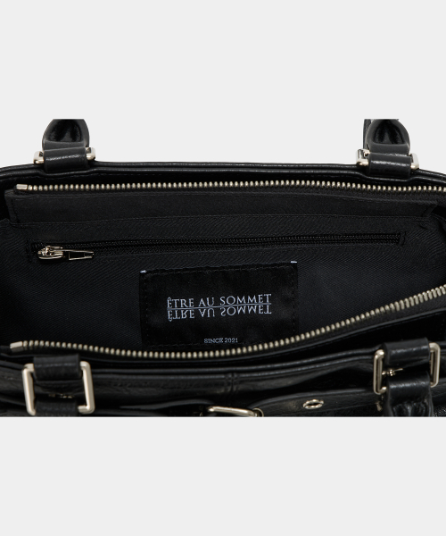 Belt Eyelet Strap Cross Mini Bag (Black)