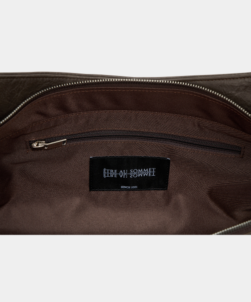 Strap Belt Eyelet Cross Big Bag (Brown)