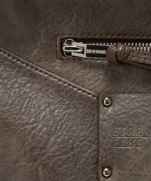 Strap Belt Eyelet Cross Big Bag (Brown)