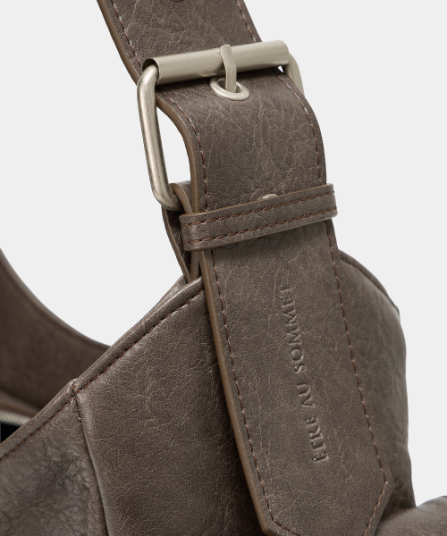 Strap Belt Eyelet Cross Big Bag (Brown)
