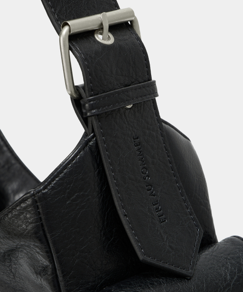 Strap Belt Eyelet Cross Big Bag (Black)