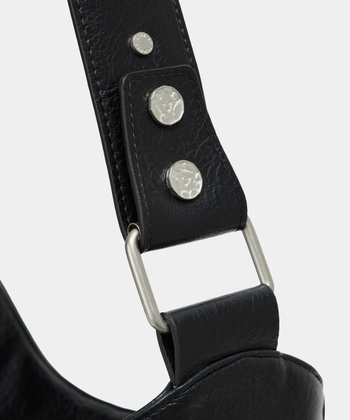 Strap Belt Eyelet Cross Big Bag (Black)