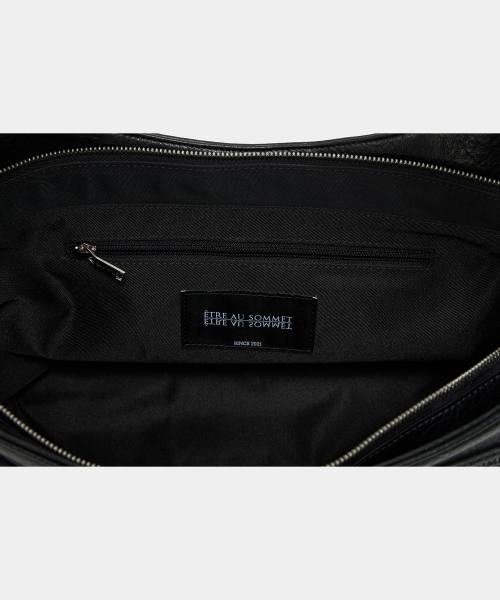Strap Belt Eyelet Cross Big Bag (Black)