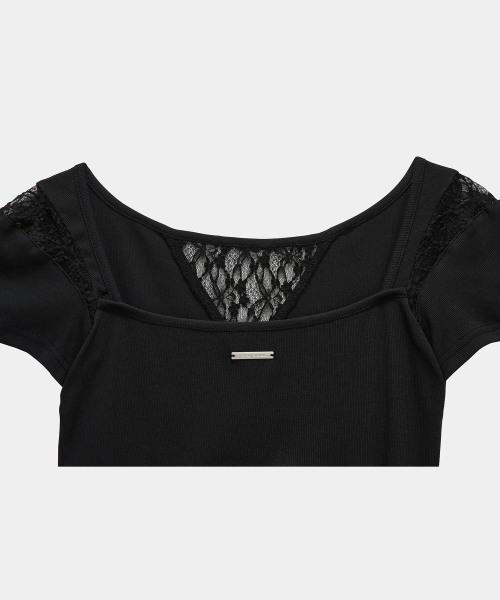 Bust Line Pintuck Detail Top (Black)