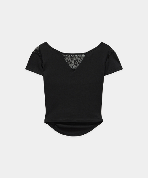 Bust Line Pintuck Detail Top (Black)
